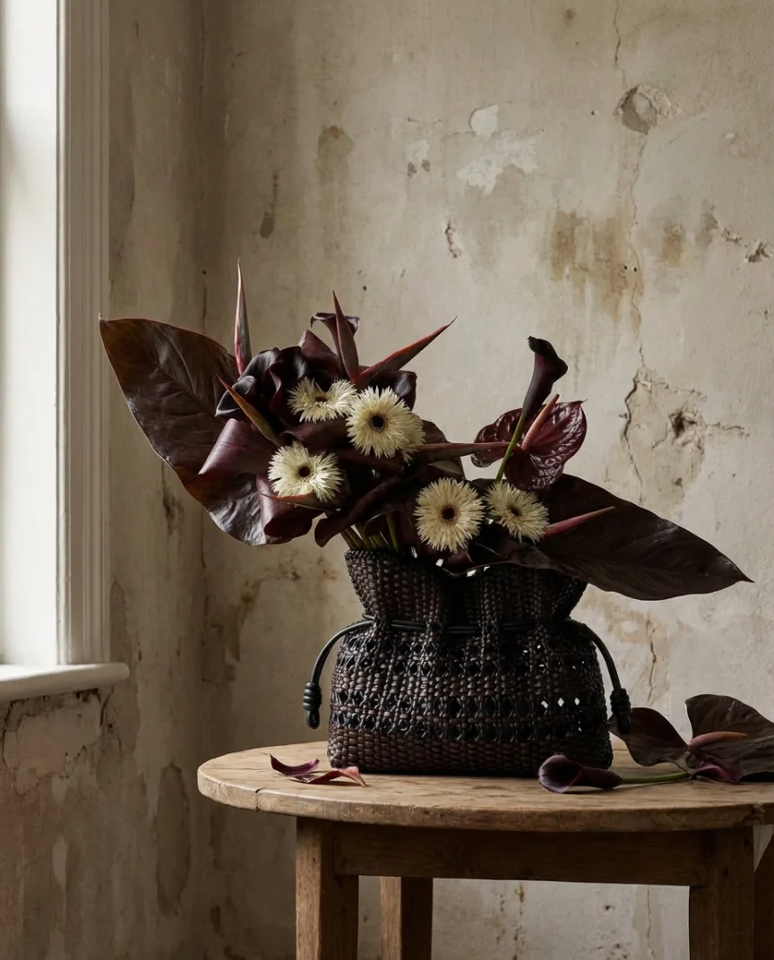 Luxury leather handbag photograph, cured mode