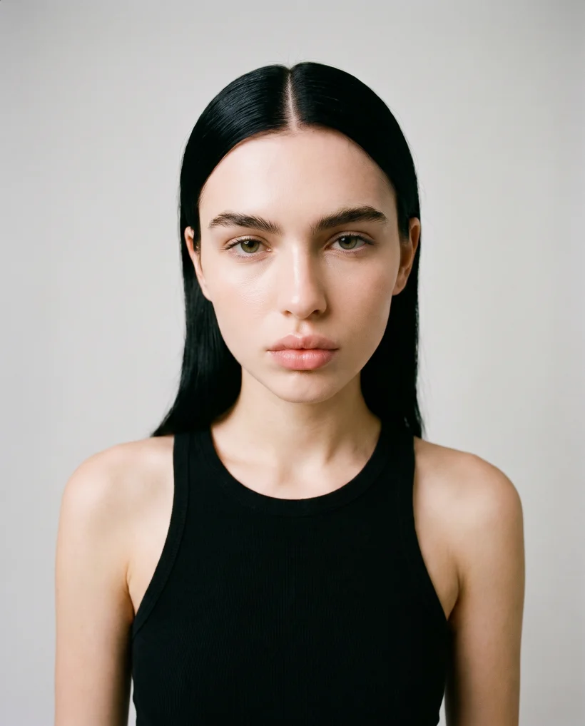 Editorial fashion photograph, raw mode